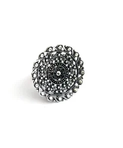 Glamaya Oxidized German Silver Adjustable Finger Ring 13 1 GLAM-RI-OX-7F5-606009-16-4