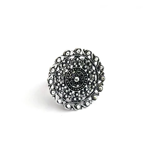 Glamaya Oxidized German Silver Adjustable Finger Ring 13 1 GLAM-RI-OX-7F5-606009-16-4