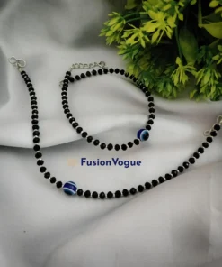 Glamaya Oxidized Black Beads Evil Eye Nazarbattu Anklet 1 GLAM-AN-BE-20-350409-45-3