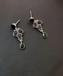Glamaya Stunning Silver Lookalike Earrings With Semi Precious Stones 2 GLAM-ER-ST-40-262868-71-2