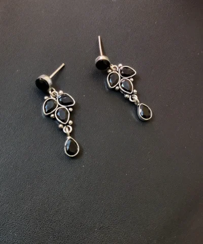 Glamaya Stunning Silver Lookalike Earrings With Semi Precious Stones 2 GLAM-ER-ST-40-262868-71-2