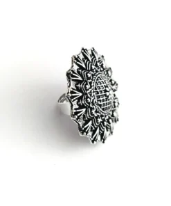 Glamaya Oxidized German Silver Adjustable Finger Ring 08 2 GLAM-RI-OX-3F8-785988-8-8