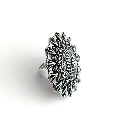 Glamaya Oxidized German Silver Adjustable Finger Ring 08 2 GLAM-RI-OX-3F8-785988-8-8