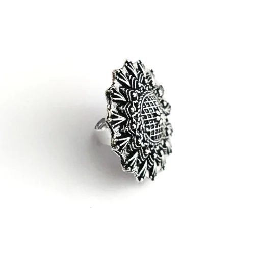 Glamaya Oxidized German Silver Adjustable Finger Ring 08 2 GLAM-RI-OX-3F8-785988-8-8 Glamaya Oxidized German Silver Adjustable Finger Ring 08 2 GLAM-RI-OX-3F8-785988-8-8