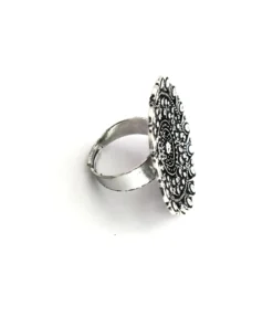 Glamaya Oxidized German Silver Adjustable Finger Ring 13 2 GLAM-RI-OX-7F5-606009-16-4