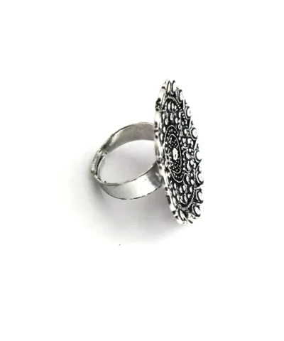 Glamaya Oxidized German Silver Adjustable Finger Ring 13 2 GLAM-RI-OX-7F5-606009-16-4