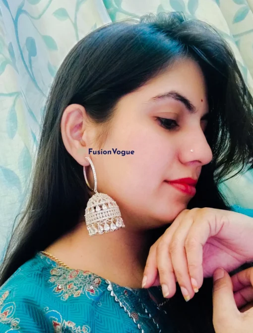 Glamaya Beautiful American Diamond Jhumka Earring 2 GLAM-ER-CZ-125-852412-175-6 Glamaya Beautiful American Diamond Jhumka Earring 2 GLAM-ER-CZ-125-852412-175-6