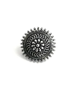 Glamaya Oxidized German Silver Adjustable Finger Ring 06 1 GLAM-RI-OX-3F8-887729-8-8