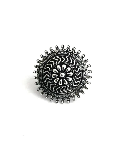 Glamaya Oxidized German Silver Adjustable Finger Ring 06 1 GLAM-RI-OX-3F8-887729-8-8