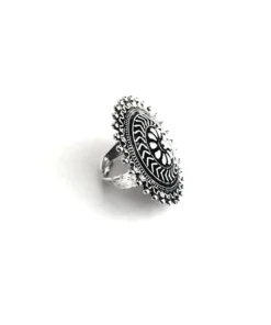 Glamaya Oxidized German Silver Adjustable Finger Ring 06 2 GLAM-RI-OX-3F8-887729-8-8