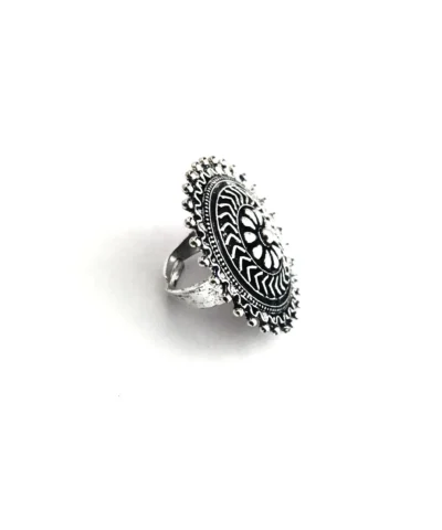 Glamaya Oxidized German Silver Adjustable Finger Ring 06 2 GLAM-RI-OX-3F8-887729-8-8