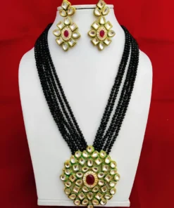 Glamaya Exquisite Kundan Stone & Crystal Bead Jewelry Set 2 GLAM-CN-CR-30-081277-50-6