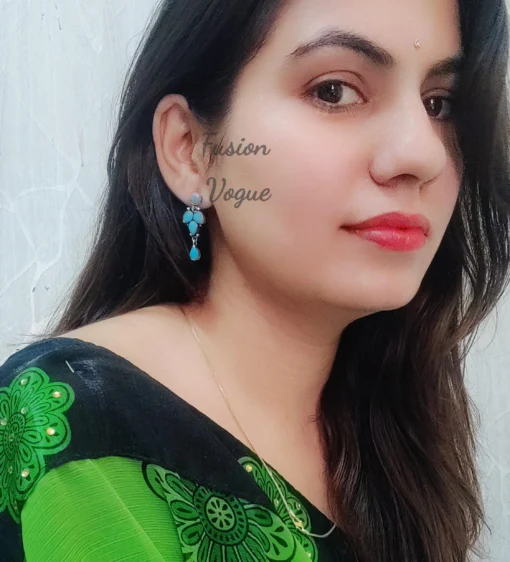 Glamaya Stunning Silver Lookalike Earrings With Semi Precious Stones 7 GLAM-ER-ST-40-262868-71-2 Glamaya Stunning Silver Lookalike Earrings With Semi Precious Stones 7 GLAM-ER-ST-40-262868-71-2