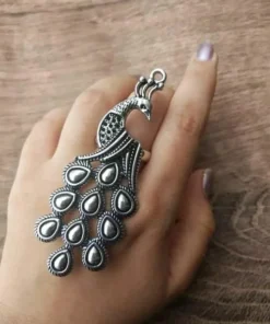 Glamaya Oxidized Peacock 🦚 Adjustable Ring 1 GLAM-RI-OX-7F5-141056-16-4