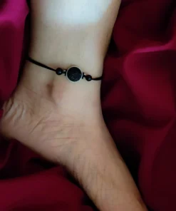 Glamaya Oxidized Engraved Stone Adjustable Nazar Anklet 2 GLAM-AN-ST-2F2-326105-5-9