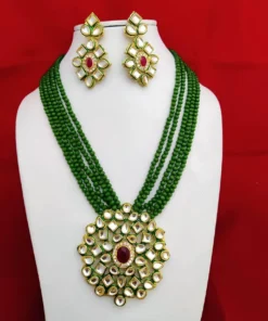 Glamaya Exquisite Kundan Stone & Crystal Bead Jewelry Set 4 GLAM-CN-CR-30-081277-50-6