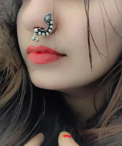 Glamaya Ethnic Maharashtrian Oxidised Nose Pin Nath – Premium Quality 5 GLAM-NP-OX-7-303554-13-5 Glamaya Ethnic Maharashtrian Oxidised Nose Pin Nath - Premium Quality 5 GLAM-NP-OX-7-303554-13-5