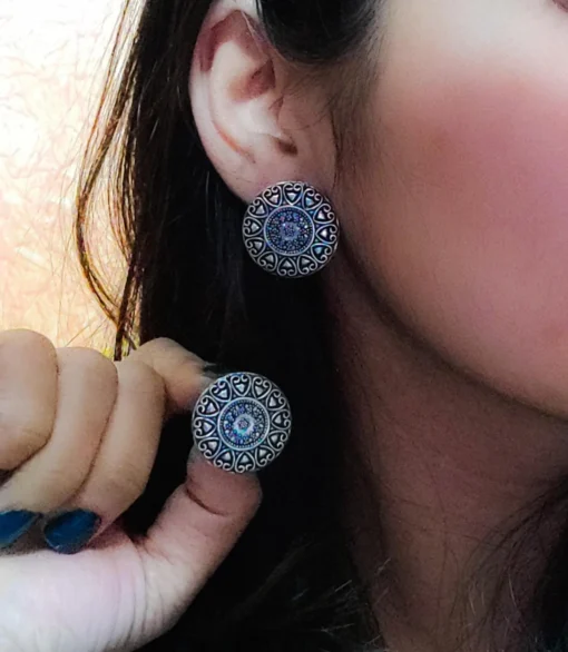 Glamaya Oxidized Silver Lookalike Stud Earring 06 2 GLAM-ER-OX-7F5-011304-16-4 Glamaya Oxidized Silver Lookalike Stud Earring 06 2 GLAM-ER-OX-7F5-011304-16-4