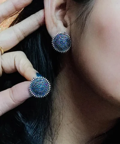 Glamaya Oxidized Silver Lookalike Stud Earring 04 2 GLAM-ER-OX-15-931773-32-2