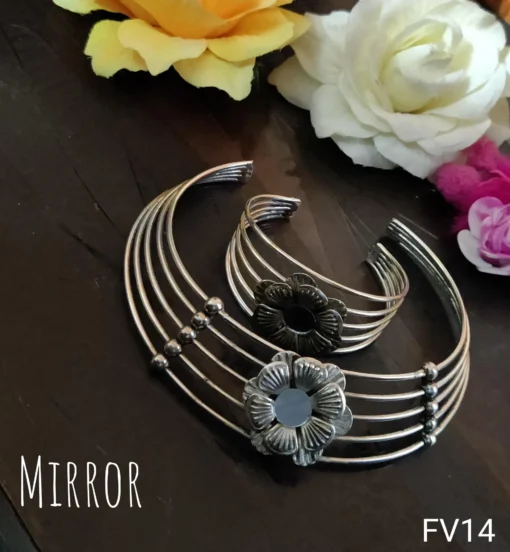 Glamaya Trendy Oxidised Necklace & Bracelet Set: Stylish Armlet Combo 2 GLAM-CN-OX-43F3-724809-66-3 Glamaya Trendy Oxidised Necklace & Bracelet Set: Stylish Armlet Combo 2 GLAM-CN-OX-43F3-724809-66-3