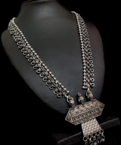 Glamaya Oxidized German Silver Long Necklace 1 GLAM-NE-OX-30-126594-49-5