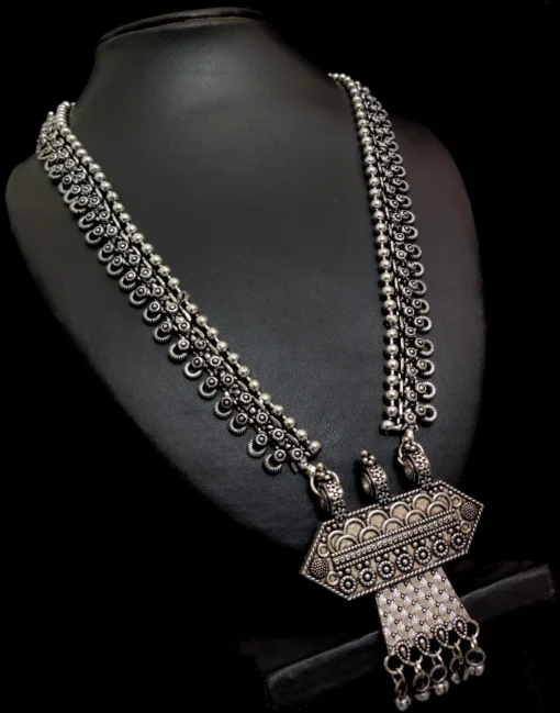 Glamaya Oxidized German Silver Long Necklace 1 GLAM-NE-OX-30-126594-49-5