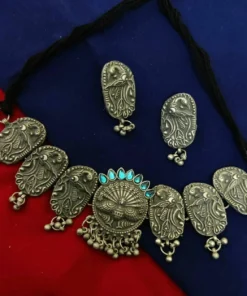 Glamaya Elegant Peacock Choker Necklace Set – Antique Black Polish Design 5 GLAM-CN-BP-60-463993-89-2 Glamaya Elegant Peacock Choker Necklace Set - Antique Black Polish Design 5 GLAM-CN-BP-60-463993-89-2