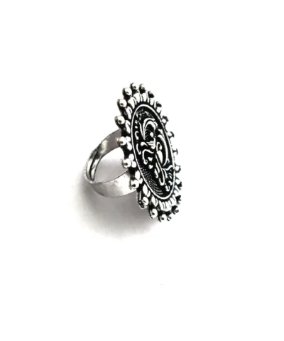 Glamaya Oxidized German Silver Adjustable Finger Ring 04 2 GLAM-RI-OX-7F5-886630-16-4
