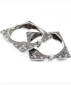 Glamaya Exquisite Oxidised Antique Square Bangles - Traditional Elegance For Women 4 GLAM-BB-OX-28-981236-43-10