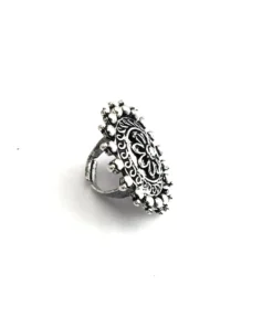 Glamaya Oxidized German Silver Adjustable Finger Ring 05 2 GLAM-RI-OX-7F5-707508-16-4
