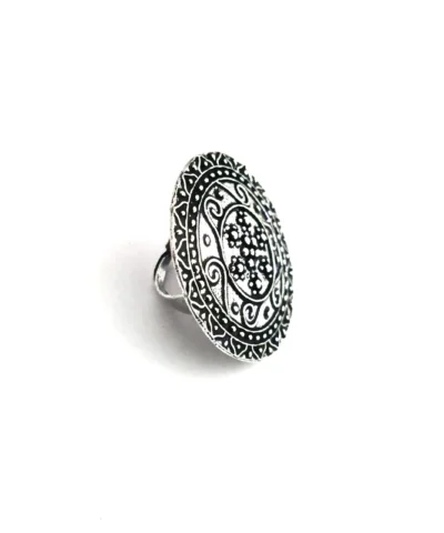 Glamaya Oxidized German Silver Adjustable Finger Ring 03 2 GLAM-RI-OX-7F5-460357-16-4