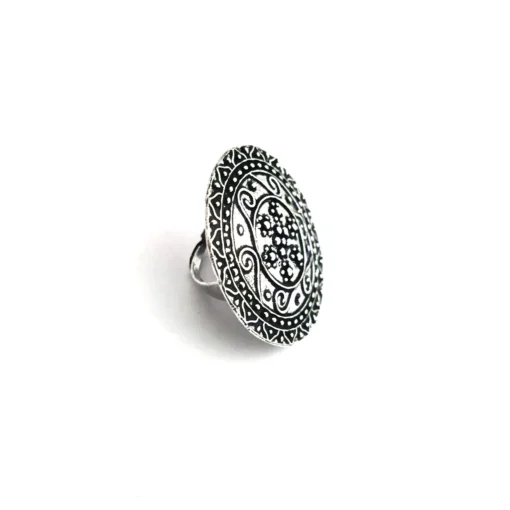 Glamaya Oxidized German Silver Adjustable Finger Ring 03 2 GLAM-RI-OX-7F5-460357-16-4 Glamaya Oxidized German Silver Adjustable Finger Ring 03 2 GLAM-RI-OX-7F5-460357-16-4