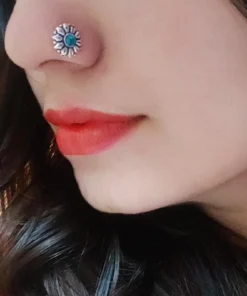 Glamaya Floral Stone Wired Nose Pin: Premium Quality Oxidised Beauty 3 GLAM-NP-ST-2F5-217498-9-2