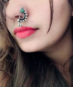 Glamaya Ethnic Maharashtrian Oxidised Nose Pin Nath - Premium Quality 3 GLAM-NP-OX-7-303554-13-5