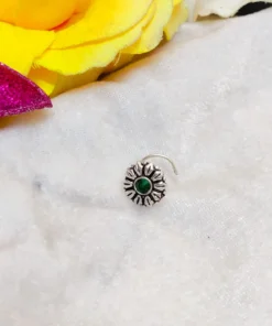 Glamaya Floral Stone Wired Nose Pin: Premium Quality Oxidised Beauty 6 GLAM-NP-ST-2F5-217498-9-2 Glamaya Floral Stone Wired Nose Pin: Premium Quality Oxidised Beauty 6 GLAM-NP-ST-2F5-217498-9-2