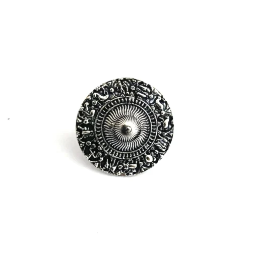Glamaya Oxidized German Silver Adjustable Finger Ring 02 1 GLAM-RI-OX-3F8-641281-8-8