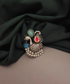 Glamaya Adjustable Peacock Monalisa Ring: Trendy Statement For Women 1 GLAM-RI-OX-14F4-459248-22-9