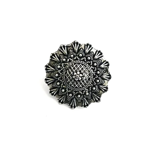Glamaya Oxidized German Silver Adjustable Finger Ring 08 1 GLAM-RI-OX-3F8-785988-8-8