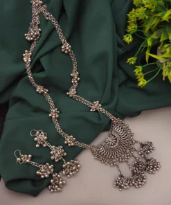 Glamaya Necklace With Long Chain And Amazing Earring Set 1 GLAM-CN-OX-14-338467-21-10