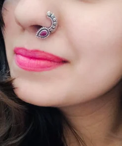 Glamaya Intricate Oxidised German Silver Droplets Nose Pin For Women 5 GLAM-EN-OX-2-882204-5-5 Glamaya Intricate Oxidised German Silver Droplets Nose Pin For Women 5 GLAM-EN-OX-2-882204-5-5