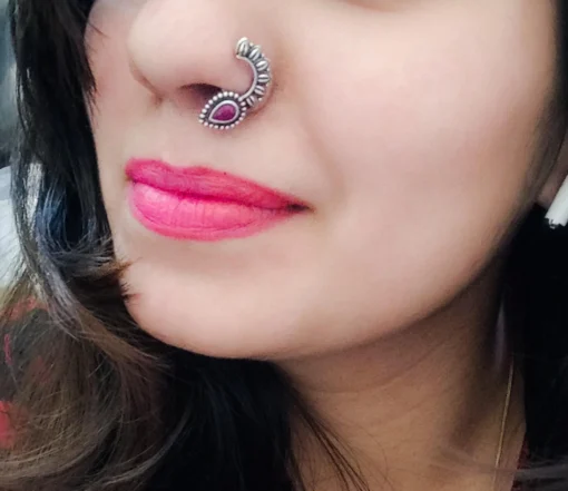 Glamaya Intricate Oxidised German Silver Droplets Nose Pin For Women 5 GLAM-EN-OX-2-882204-5-5 Glamaya Intricate Oxidised German Silver Droplets Nose Pin For Women 5 GLAM-EN-OX-2-882204-5-5