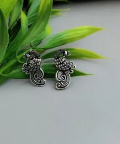 Glamaya Oxidized Daily Wear Peacock Tiny Stud Earring 01 1 GLAM-ER-OX-5-008674-15-3
