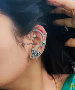 Glamaya Trendy Cute Butterfly Earcuffs: Stylish Oxidised Delight 3 GLAM-ER-BP-3F8-223466-8-8