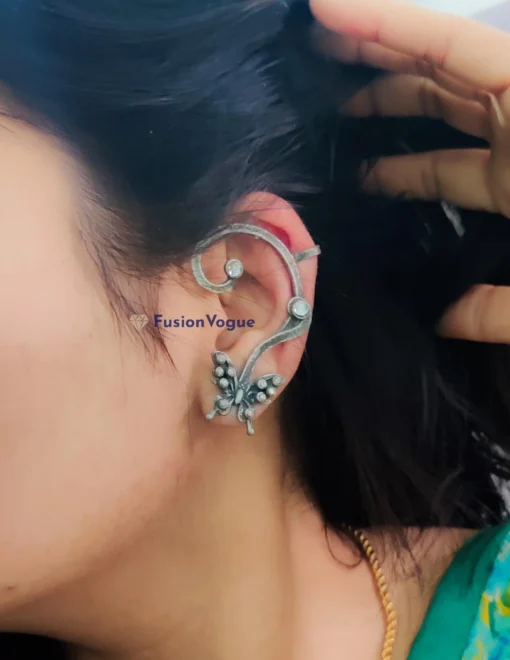Glamaya Trendy Cute Butterfly Earcuffs: Stylish Oxidised Delight 3 GLAM-ER-BP-3F8-223466-8-8 Glamaya Trendy Cute Butterfly Earcuffs: Stylish Oxidised Delight 3 GLAM-ER-BP-3F8-223466-8-8