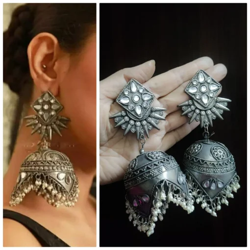 Glamaya Oxidized Light Weight Jumbo Jhumka Celebrity Inspired 2 GLAM-ER-BP-60-619326-89-2 Glamaya Oxidized Light Weight Jumbo Jhumka Celebrity Inspired 2 GLAM-ER-BP-60-619326-89-2