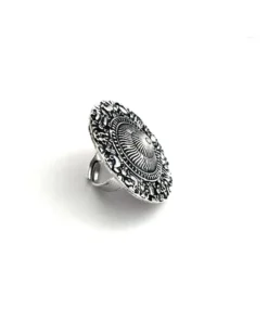 Glamaya Oxidized German Silver Adjustable Finger Ring 02 2 GLAM-RI-OX-3F8-641281-8-8
