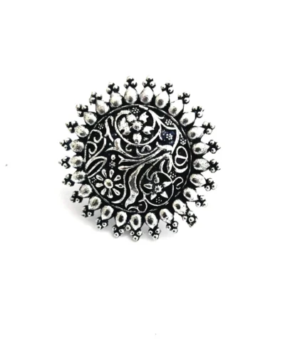 Glamaya Stylish Adjustable German Silver Finger Ring For Women 1 GLAM-RI-OX-15-713046-32-2