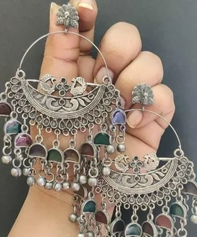 Glamaya Oxidized Ethnic Eye Catching Chandbali Earring 1 GLAM-ER-BP-40-534424-71-2