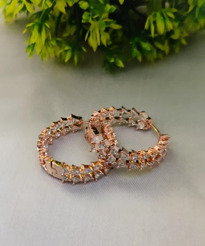 Glamaya Beautiful Luxury American Diamond Hoop Earring 1 GLAM-ER-CZ-45-766514-55-10