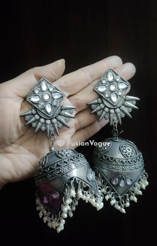 Glamaya Oxidized Light Weight Jumbo Jhumka Celebrity Inspired 3 GLAM-ER-BP-60-619326-89-2 Glamaya Oxidized Light Weight Jumbo Jhumka Celebrity Inspired 3 GLAM-ER-BP-60-619326-89-2